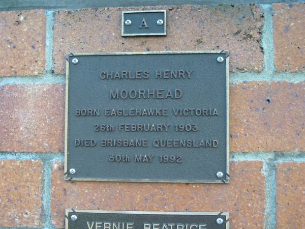 Charles Henry MOORHEAD  | B: Eaglehawke Victoria 26 Feb 1903  | D: Brisbane Queensland 30 May 1992  | Mt Mee Cemetery, Caboolture Shire  | 