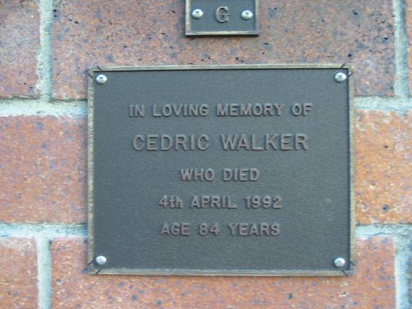 Cedric WALKER; 4 Apr 1992; aged 84  | Mt Mee Cemetery, Caboolture Shire  | 