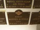 Maxwell B STOKOE; 27-8-1937 - 15-8-2007
War Memorial, Elsie Laver Park, Mudgeeraba