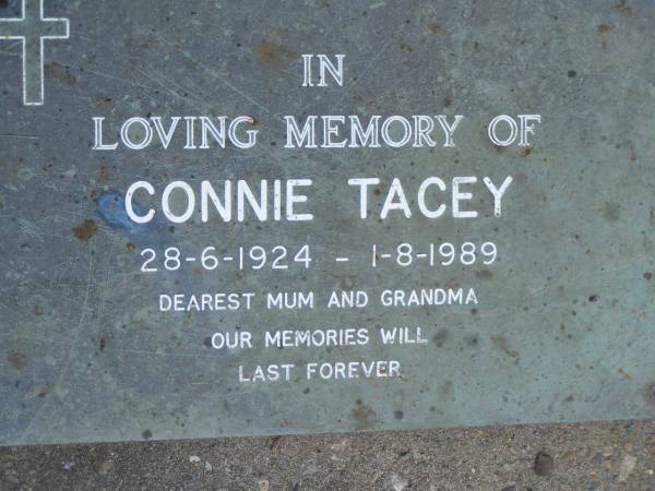 Connie TACEY,  | 28-6-1924 - 1-8-1989,  | mum grandma;  | Mudgeeraba cemetery, City of Gold Coast  | 