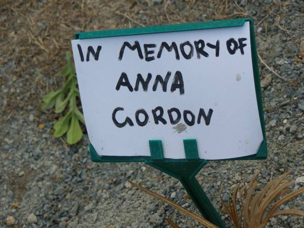 Anna GORDON;  | Mudgeeraba cemetery, City of Gold Coast  | 