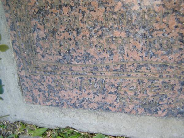 Ernest Francis BICKELL,  | born 6 Jan 1917,  | died 19 Sept 1994;  | Ernest BICKELL,  | 1917 - 1994,  | husband of Christina,  | father of Brian, Patricia & Valerie;  | Christina BICKELL,  | 1921 - 1997,  | wife of Ernest,  | mother of Brian, Patricia & Valerie;  | Mudgeeraba cemetery, City of Gold Coast  | 