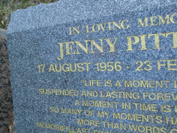 Jenny PITTAWAY,  | 17 Aug 1956 - 23 Feb 1994;  | Mudgeeraba cemetery, City of Gold Coast  | 