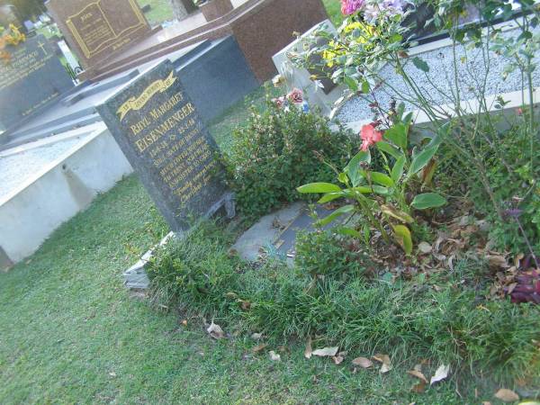 Rhyl Margaret EISENMENGER,  | 15-8-58 - 22-2-00,  | soulmate of Danny,  | mother of Trent & Chloe,  | sister of Greg;  | Mudgeeraba cemetery, City of Gold Coast  | 