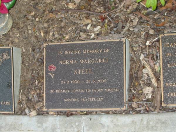 Norma Margaret STEEL,  | 27-2-1930 -28-6-2005;  | Mudgeeraba cemetery, City of Gold Coast  | 