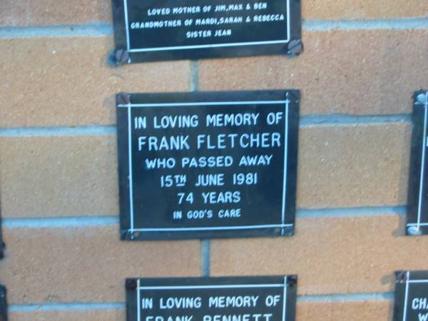 Frank FLETCHER,  | died 15 June 1981 aged 74 years;  | Mudgeeraba cemetery, City of Gold Coast  | 