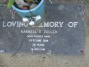 
Darrell G. ZELLER,
died 29 June 1983 aged 28 years;
Mudgeeraba cemetery, City of Gold Coast
