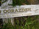 
Mario OGRAZDEN,
1951 - 2002,
remembered by mother & family;
Mudgeeraba cemetery, City of Gold Coast
