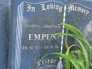 
Reuben Jonathon EMPEN,
26-10-72 - 22-6-96;
Mudgeeraba cemetery, City of Gold Coast
