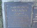 
John Kenneth (Bunny) WHARTON,
9-4-1920 - 6-3-2001,
husband of Del,
missed by children grandchildren great-grandchildren;
Delores Anna Agnes WHARTON,
1-4-1929 - 26-9-2005,
wife of Bunny,
mother grandmother great-grandmother;
Mudgeeraba cemetery, City of Gold Coast
