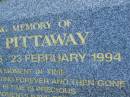 
Jenny PITTAWAY,
17 Aug 1956 - 23 Feb 1994;
Mudgeeraba cemetery, City of Gold Coast
