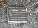 
Frances Sheila RIGLEY,
20-11-1916 - 2-12-2000,
mother of Diana,
grandmother to Craig, Sean, Michele & Michael;
Mudgeeraba cemetery, City of Gold Coast
