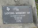 
Elizabeth M. PETERS,
died 2 Aug 2000 aged 84 years;
Mudgeeraba cemetery, City of Gold Coast
