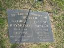 
George Raymond BUTLER,
10-4-1907 - 14-2-1995,
remembered by wife & family;
Jeannie Miriam BUTLER,
17-4-1912 - 27-12-2002;
Mudgeeraba cemetery, City of Gold Coast
