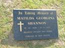 
Matilda Georgina SHANNON,
16-10-1909 - 4-9-1991,
mother nanna;
Mudgeeraba cemetery, City of Gold Coast
