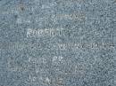 
Jean Tait MARTIN,
died 4 May 1930 aged 75;
Robert, husband,
died 4 Jan 1944 aged 87;
children;
Jeanie,
born 16 Feb 1890 died 21 March 1895;
Elizabeth,
born 19 May 1894 died 21 April 1895;
Mary McNaught,
born 2 Jan 1893 died 16 June 1933;
Margaret,
born 23 Aug 1881 died 15 June 1947;
Agnes Logan,
born 21 Sept 1879 died 21 June 1948;
Robert Patrick Wright,
born 13 Sept 1887
killed in action France 9 Oct 1917;
Alexander Tait,
born 8 Aug 1885 died 23 Nov 19??;
James,
30 Aug 1883 - 10 Aug 1956;
John,
22 May 1896 - 24 Dec 1990;
Mundoolun Anglican cemetery, Beaudesert Shire

