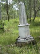 
Lavinia, wife of Alfred W.C. HENDERSON,
accidentally drowned with her two daughters
13 Dec 1913 aged 45 years;
Jessie, aged 18 years;
Elsie, aged 17 years;
Alfred William Compigne HENDERSON,
died 7 Dec 1937 aged 78 years;
Mundoolun Anglican cemetery, Beaudesert Shire
