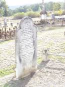 
Eliza, wife of Robert SAVAGE,
died 17 March 1889 aged 40 years;
Robert James, son,
died 22 Feb 1879 aged 1 year 1 day;
Marian, daughter,
died 16 Dec 1883 aged 1 year 0 months;
Robert SAVAGE,
died 5 June 1910 aged 66 years;
Murphys Creek cemetery, Gatton Shire
