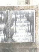 
John MONTGOMERY,
died 7 Jan 1955 aged 77 years;
Agnes Dorothea MONTGOMERY,
died 15 Aug 1964 aged 84 years;
Murphys Creek cemetery, Gatton Shire
