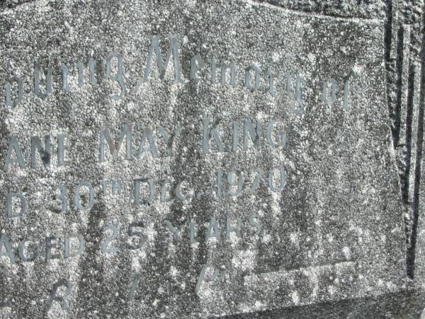 Diane May KING,  | died 30 Dec 1970 aged 25 years;  | Murwillumbah Catholic Cemetery, New South Wales  | 