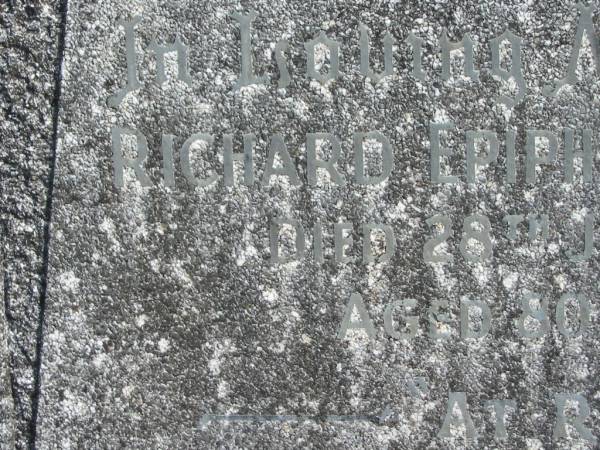 Richard Epiphany SWEETNAM,  | died 28 June 1970 aged 80 years;  | Murwillumbah Catholic Cemetery, New South Wales  | 