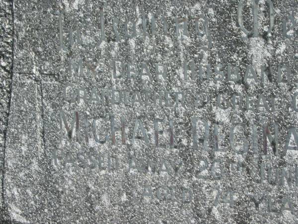 Michael Reginald DALY,  | husband father grandfather great-grandfather,  | died 26 June 1968 aged 74 years;  | Murwillumbah Catholic Cemetery, New South Wales  | 