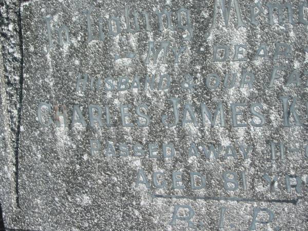 Charles James KNIGHT,  | husband father,  | died 11-6-67 aged 81 years;  | Murwillumbah Catholic Cemetery, New South Wales  | 
