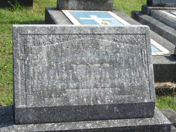 Thomas Stephen BYRNE,  | died 7 Jan 1973 aged 83 years;  | Murwillumbah Catholic Cemetery, New South Wales  | 