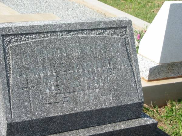 Catherine Elizabeth MCFIE,  | died 23 July 1965 aged 90 years;  | Murwillumbah Catholic Cemetery, New South Wales  | 