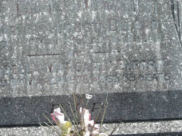 Charles August ELFORD,  | died 18 May 1960 aged 72 years;  | Isabella Margaret ELFORD,  | died 6 March 1976 aged 85 years;  | Murwillumbah Catholic Cemetery, New South Wales  | 