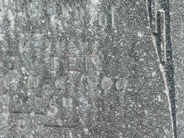Grace BOYTER,  | wife mother,  | died 30 Dec 1960 aged 70 years;  | Murwillumbah Catholic Cemetery, New South Wales  | 