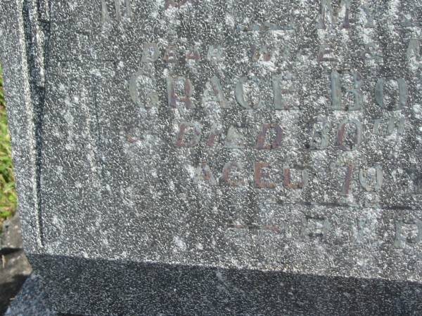 Grace BOYTER,  | wife mother,  | died 30 Dec 1960 aged 70 years;  | Murwillumbah Catholic Cemetery, New South Wales  | 