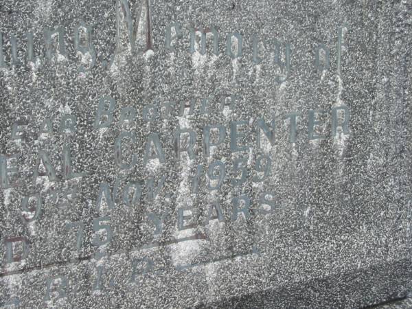 Michael CARPENTER,  | brother,  | died 9 Nov 1959 aged 75 years;  | Murwillumbah Catholic Cemetery, New South Wales  | 