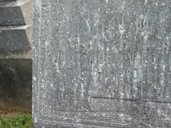 James J. DUFFY,  | father,  | died 5-6-1960 aged 82 years;  | Maud M. DUFFY,  | mother,  | died 6-5-1960 aged 77 years;  | Murwillumbah Catholic Cemetery, New South Wales  | 