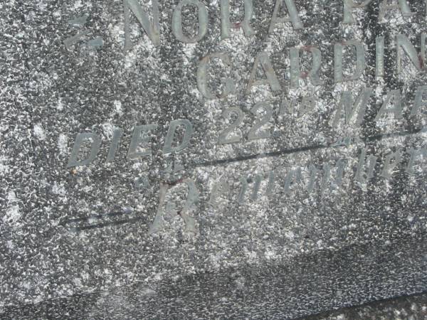 Nora Patricia GARDINER,  | died 22 March 1960;  | Murwillumbah Catholic Cemetery, New South Wales  | 