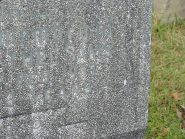 Georgina Ethel SAMS,  | died 11 Feb 1957 aged 63 years;  | Murwillumbah Catholic Cemetery, New South Wales  | 