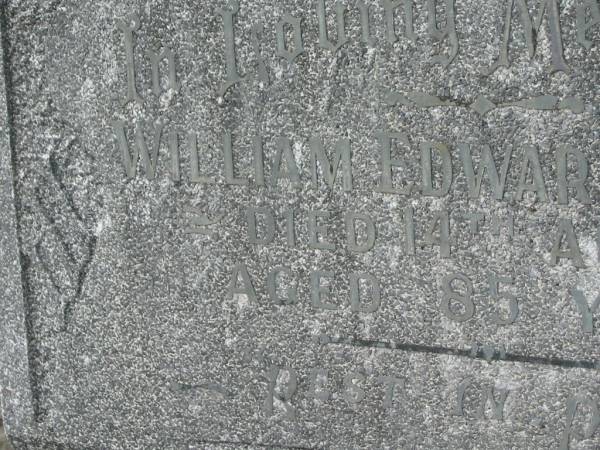 William Edward BYRNE,  | died 14 Aug 1957 aged 85 years;  | Murwillumbah Catholic Cemetery, New South Wales  | 