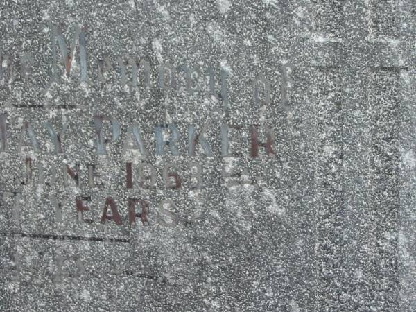Alice May PARKER,  | died 22 June 1963 aged 87 years;  | Murwillumbah Catholic Cemetery, New South Wales  | 