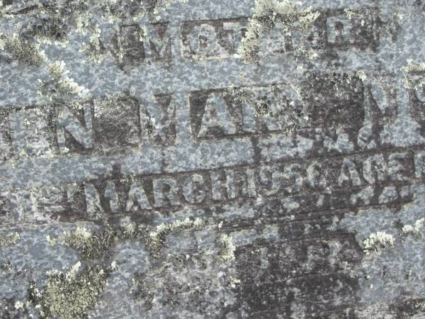 Ellen Mary MCLEOD,  | mother,  | died 31 March 1956 aged 74 years;  | Murwillumbah Catholic Cemetery, New South Wales  | 