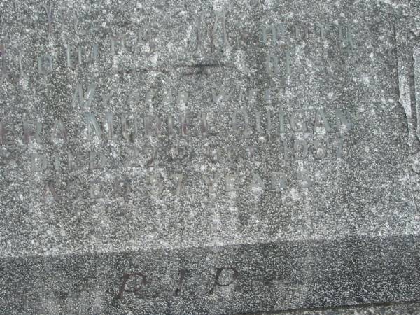 Vera Muriel QUIGAN,  | wife,  | died 27 Oct 1957 aged 57 years;  | Murwillumbah Catholic Cemetery, New South Wales  | 