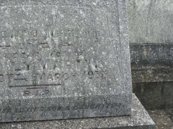 Emily MARTIN,  | mother,  | died 31 March  1955,  | erected by son & daughter;  | Murwillumbah Catholic Cemetery, New South Wales  | 