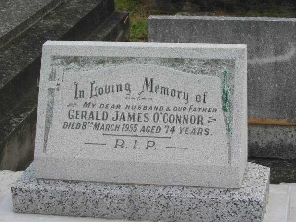 Gerald James O'CONNOR,  | died 8 March 1955 aged 74 years;  | Murwillumbah Catholic Cemetery, New South Wales  | 