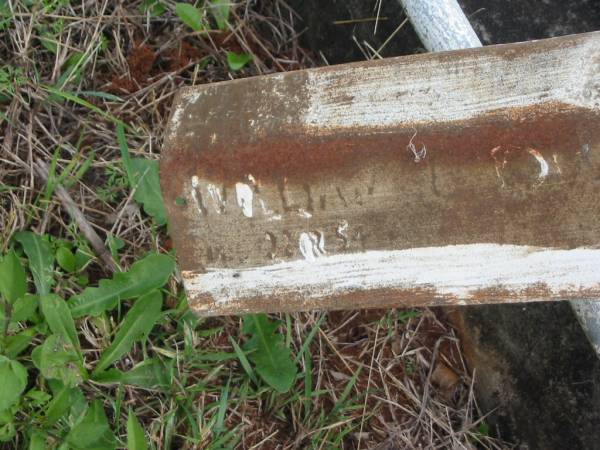 William D???,  | died 22-12-54?;  | Murwillumbah Catholic Cemetery, New South Wales  | 
