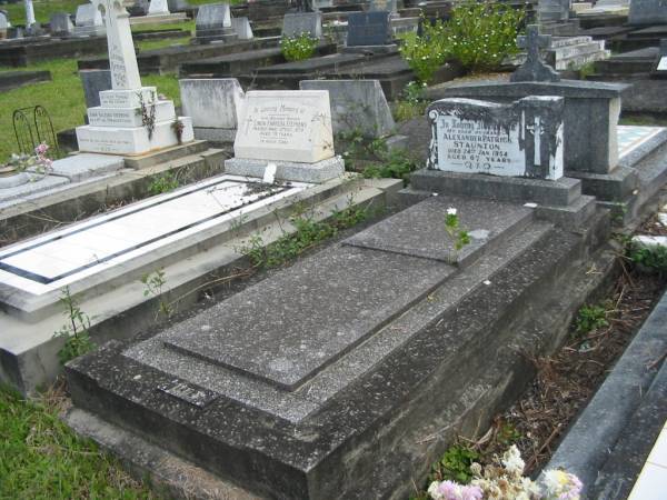 Alexander (Lex) Patrick STAUNTON,  | husband,  | died 24 Jan 1054 aged 67 years;  | Murwillumbah Catholic Cemetery, New South Wales  | 