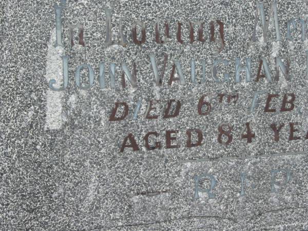 John Vaughan LARKIN,  | died 6 Feb 1959 aged 84 years;  | Murwillumbah Catholic Cemetery, New South Wales  | 