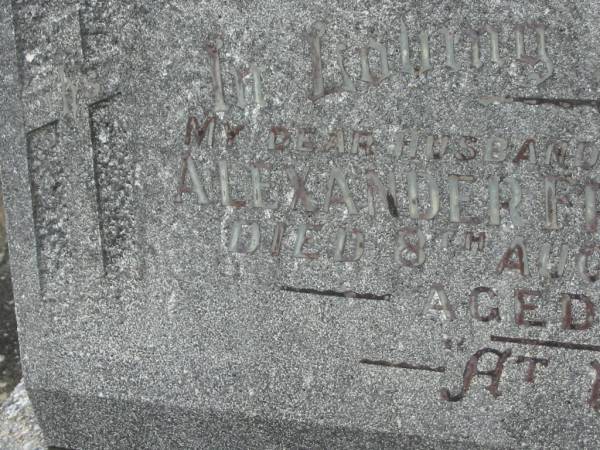 Alexander Francis SCOTT,  | husband father,  | died 8 Aug 1953 aged 54 years;  | Murwillumbah Catholic Cemetery, New South Wales  | 
