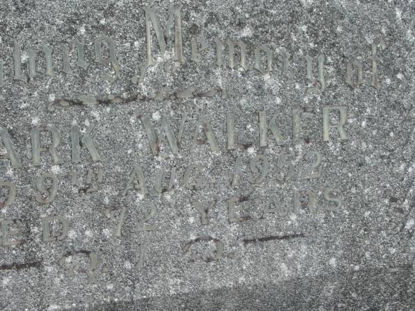 Mark WALKER,  | died 9 Aug 1952 aged 72 years;  | Murwillumbah Catholic Cemetery, New South Wales  | 