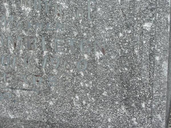 Francis GUMBLETON,  | mother,  | died 6 July 1960 aged 82 years;  | Murwillumbah Catholic Cemetery, New South Wales  | 