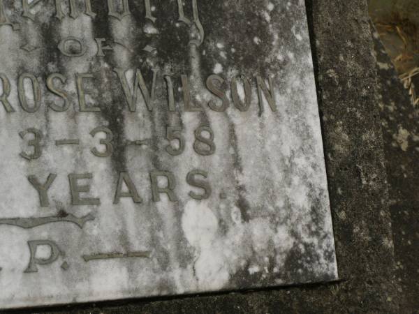 Charles Ambrose WILSON,  | died 3-3-58 aged 57 years;  | Murwillumbah Catholic Cemetery, New South Wales  | 