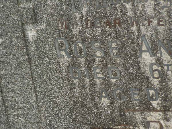 Rose Ann READING,  | wife mother,  | died 6 Aug 1950 aged 50 years;  | Murwillumbah Catholic Cemetery, New South Wales  | 